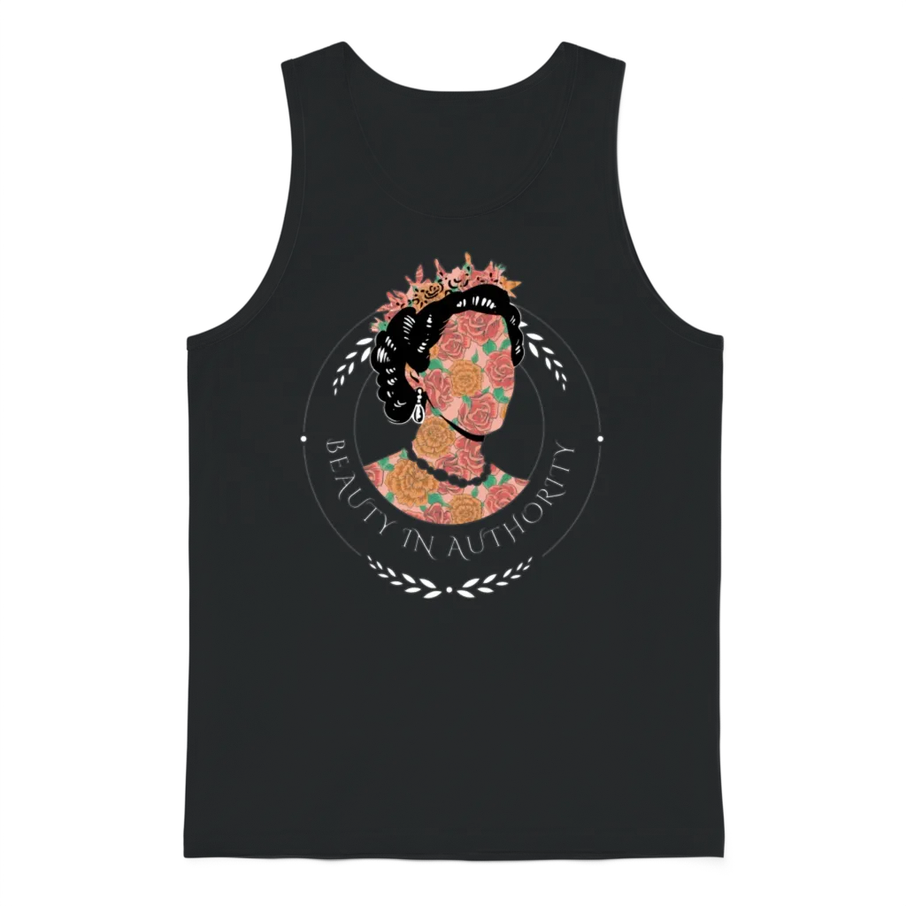 Beauty in Authority Retro Queen Royalty Designs Unisex Tank Top - Black