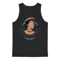 Beauty in Authority Retro Queen Royalty Designs Unisex Tank Top - Black – 1
