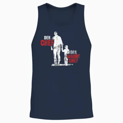 Der Chef Der Wahre Chef Vater Sohn Papa Vatertag Kind Unisex Tank Top - Navy