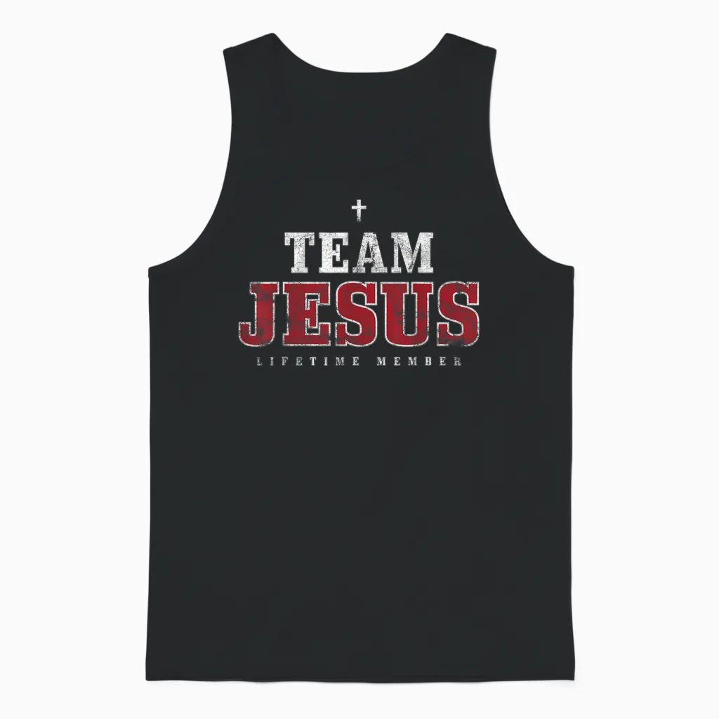 Faith-Design Für Christinnen Und Christen Von Team Jesus Life Time Unisex Tank Top in Black