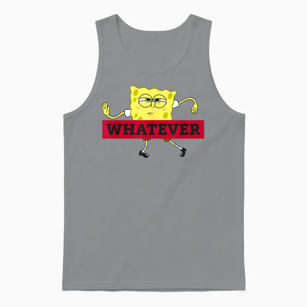 Spongebob Schwammkopf Whatever Nickelodeon Unisex Tank Top in Sport Grey