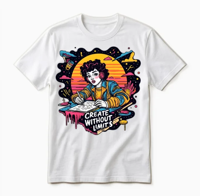 Creative Whit Out Limits, Creative Freedom Unisex T-Shirt in White