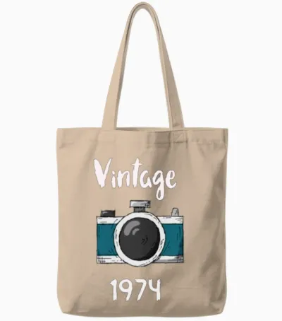 Vintage 1974 Tote Bags - Natural