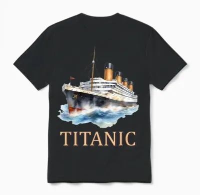 Titanic Vintage Design Titanic Expert Titanic Boys Girls T-Shirt, Black, S Unisex T-Shirt - Black