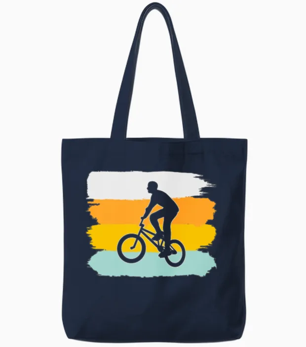Bmx Retro - Cycling Tote Bags in Navy