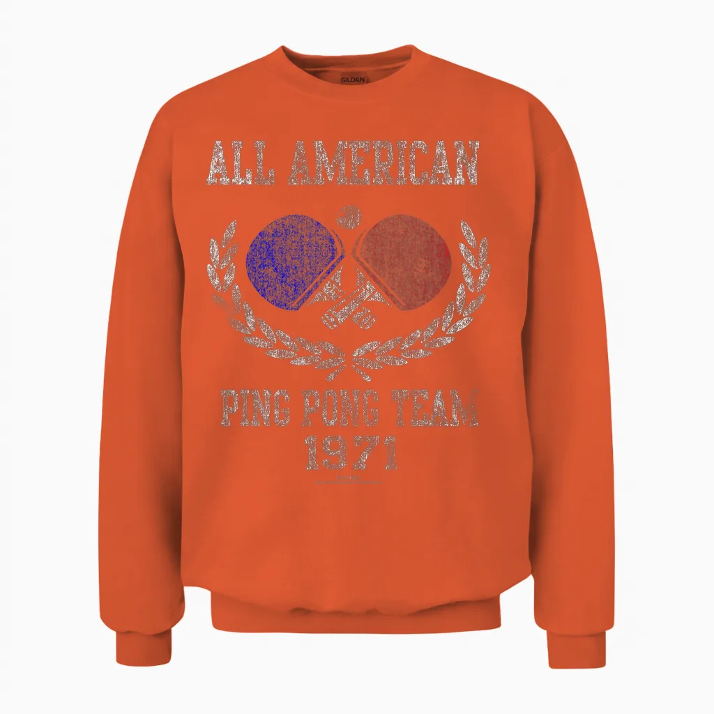 Forrest Gump Table Tennis Unisex Sweatshirt in Orange