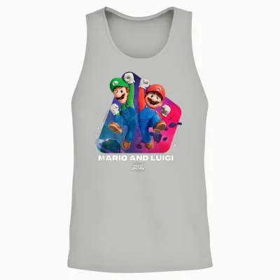 The Super Mario Galaxy Movie Mario & Luigi Jump Unisex Tank Top - Ash