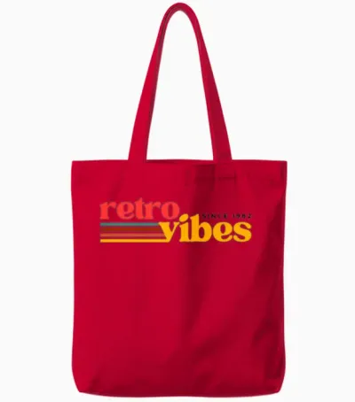 Retro Vibes Tote Bags - Red