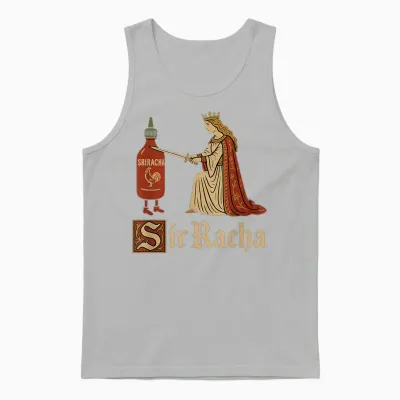Sir Racha Sriracha Funny Gen Z Brain Red Meme Raunchy Humour Unisex Tank Top - Ash