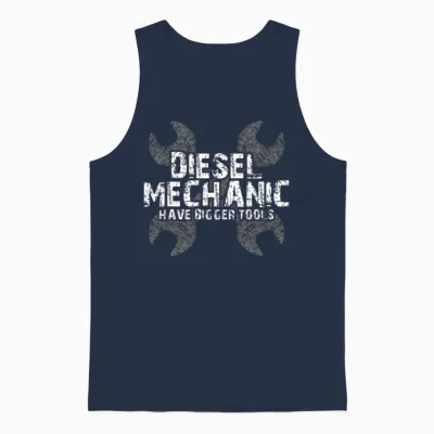 Funny Diesel Mechanic Have Bigger Tools Unisex Tank Top - Navy