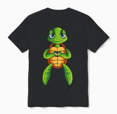 Schildkröten Kinder Jungen Mädchen Damen Schildkröte Unisex T-Shirt - Black