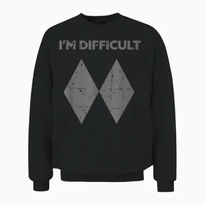 I'm Difficult Funny Double Black Diamonds Ski Snowboard Gift T-Shirt Small Unisex Sweatshirt - Black