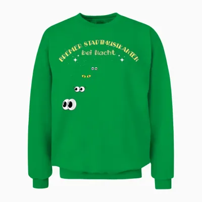 Bremer Stadtmusikanten Bei Nacht T-Shirt, Black Unisex Sweatshirt - Irish Green