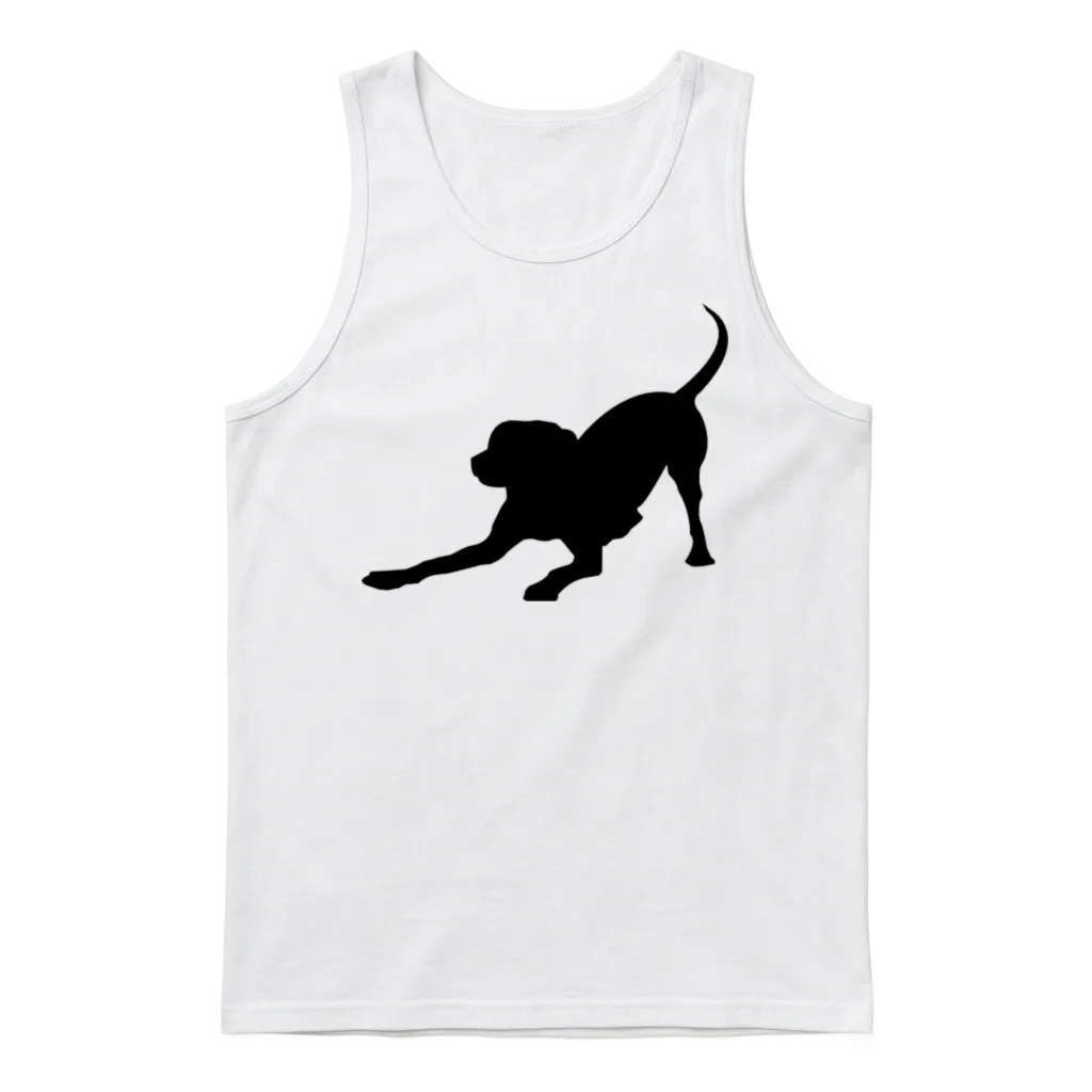 Playful Dog Unisex Tank Top - White