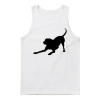Playful Dog Unisex Tank Top - White – 1