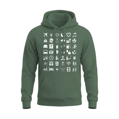 Symbol Travel Unisex Hoodie - Military Green