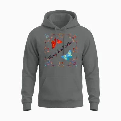 Butterfly Unisex Hoodie - Graphite Heather