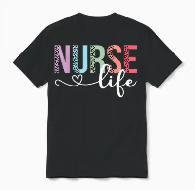 Women Nurse Life Rn Lpn Cna Leopard Nurse Week Healthcare Unisex T-Shirt - Black