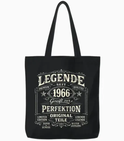 60. Geburtstag Mann Frau 60 Jahre Deko 1966 Geschenk Lustig Tote Bags - Black