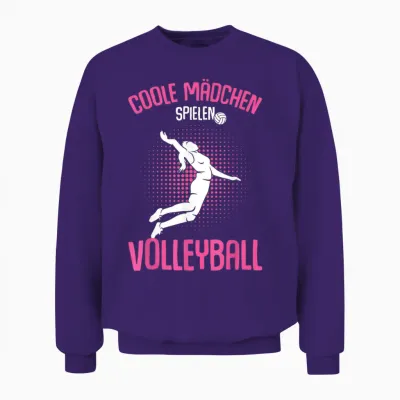 Cool Girls' Play Volleyball Volleyball T-Shirt, Black Unisex Sweatshirt - Purple