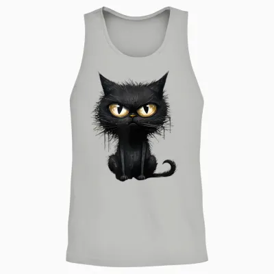 Damen Katze Nachthemd Nachtwäsche Schlafhemd Sleepshirt Unisex Tank Top - Ash
