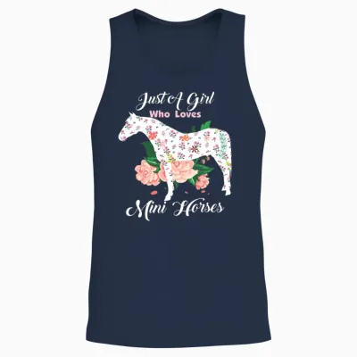 Just a Girl Who Loves Miniature Horses Unisex Tank Top - Navy