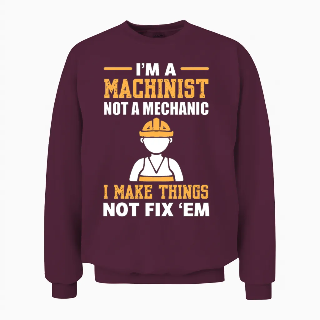 Funny Machinist Manual Machinist Unisex Sweatshirt in Maroon