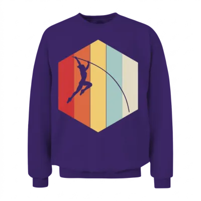 Retro Pole Vault Silhouette Unisex Sweatshirt - Purple