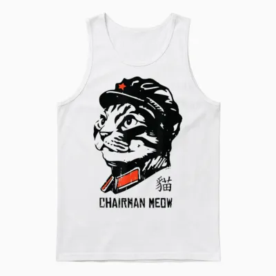 Süßes Katzen-T-Shirt Von Chairmans Love Boss Meow Police Unisex Tank Top - White