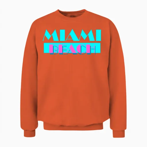 Miami Beach Summer & Gift Unisex Sweatshirt in Orange