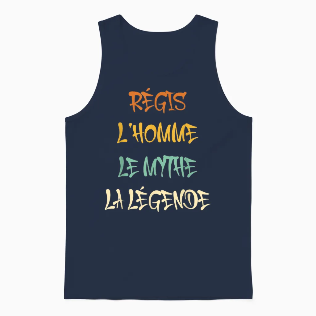 Régis Men's Myth Legend Gift Idea Humour First Name Régis Unisex Tank Top in Navy