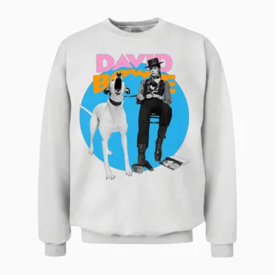 David Bowie and Dog Max Unisex Sweatshirt - White
