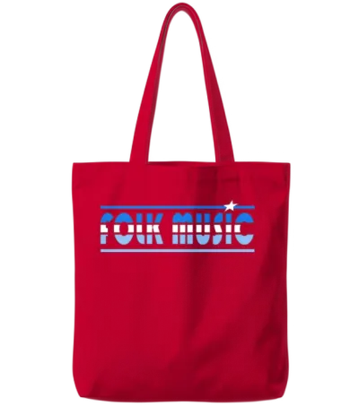 Folk Music Retro Tote Bags - Red