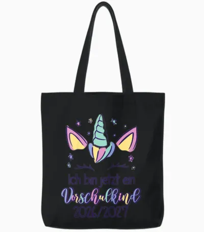 Kinder Einhorn Ich Bin Jetzt Ein Vorschulkind 2026 2027 Tote Bags - Black