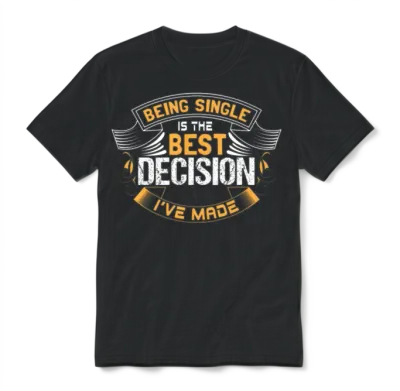 Single Proud Funny Saying Unisex T-Shirt - Black