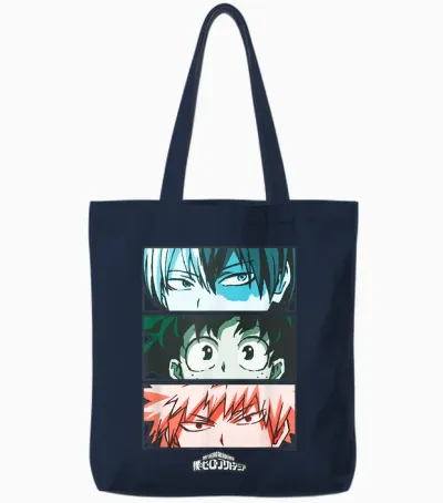 My Hero Academia Todoroki Deku Anime Tote Bags - Navy