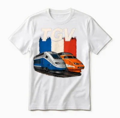 Tgv Train Grand Speed Classic and New Trains French Unisex T-Shirt - White