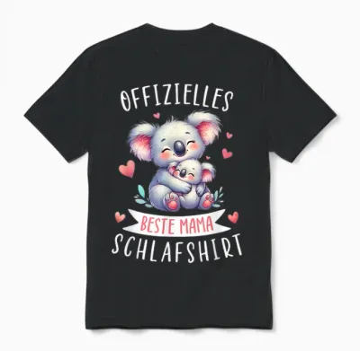 Offizielles Beste Mama Schlafshirt Muttertag Koalabär Mama Unisex T-Shirt - Black