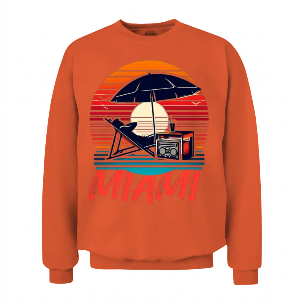 Miami Beach Retro Sunset β Summer & Unisex Sweatshirt - Orange