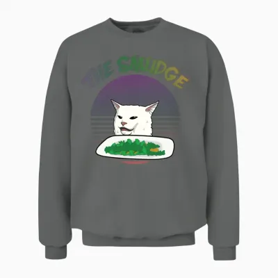 Smudge the Cat Meme Unisex Sweatshirt - Graphite Heather
