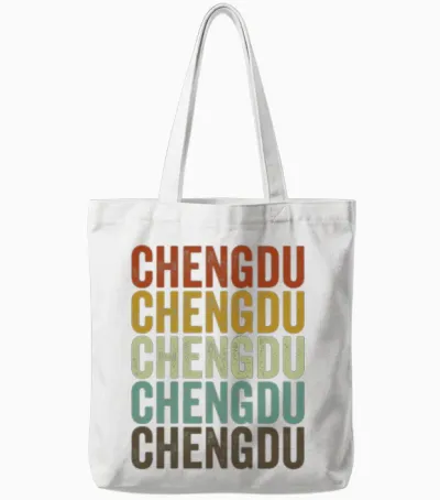 Chengdu China Retro Vintage Tote Bags - White