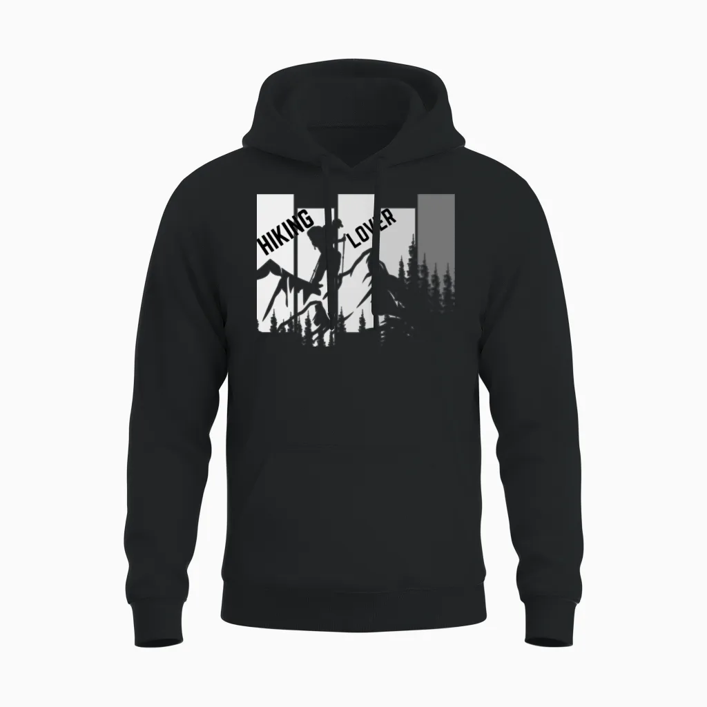 Hiking Lover & Outdoors Gift Unisex Hoodie in Black