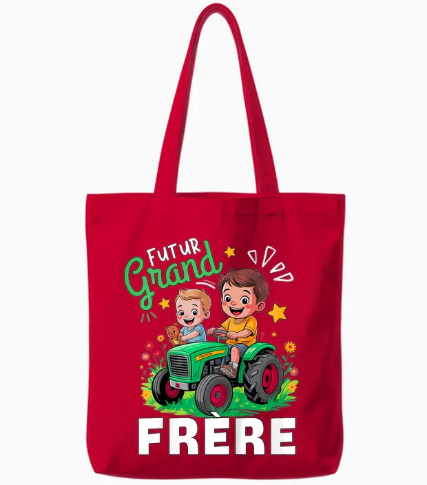 Child Future Big Brother 2026 Boy Gift Announcement Baby 2026 Tote Bags in Red
