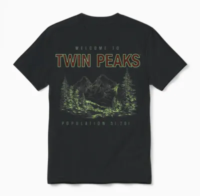 Twin Peaks Souvenir Welcome to Twin Peaks Tv Show Unisex T-Shirt - Black