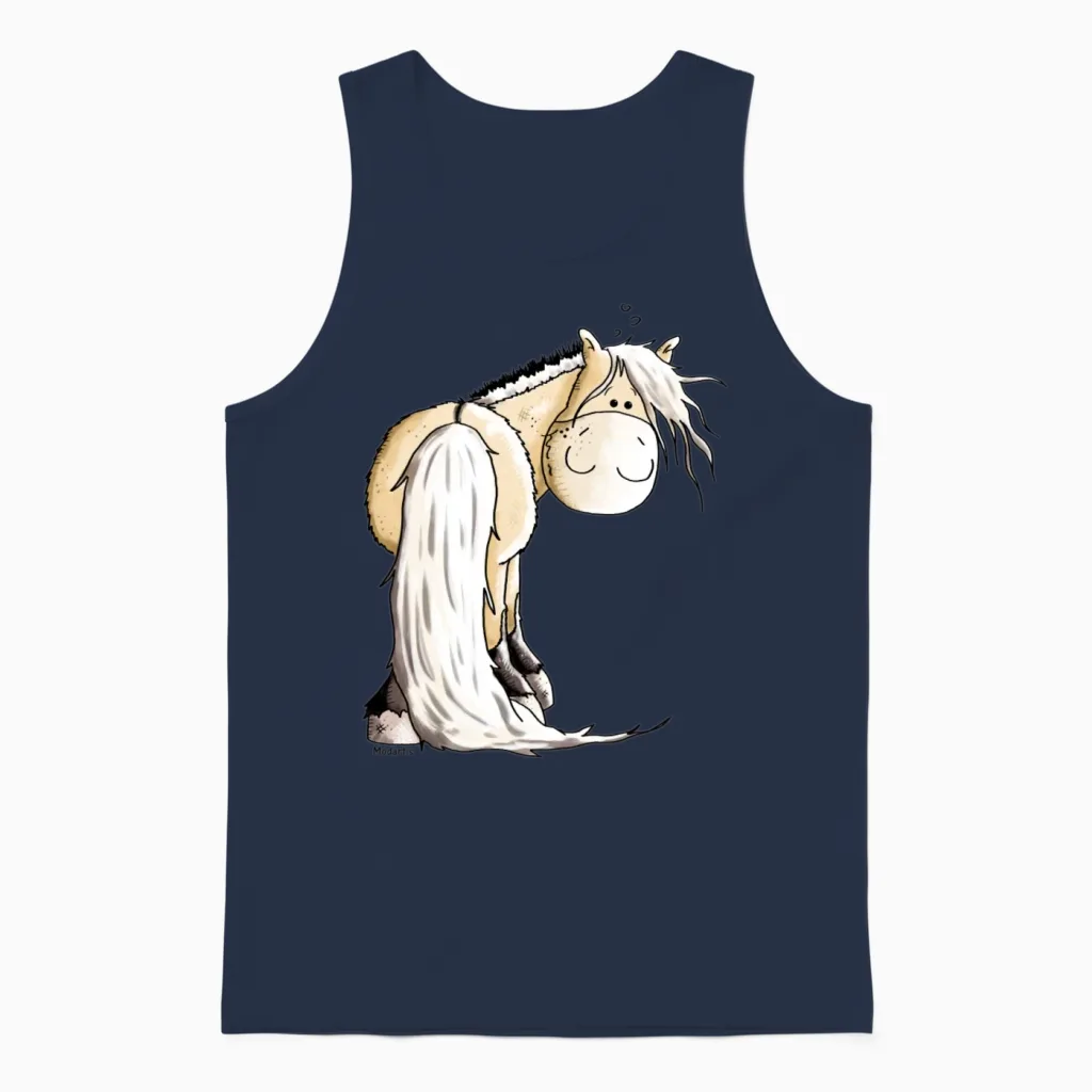 Funny Norwegian Fjord Horse Lovers Unisex Tank Top in Navy