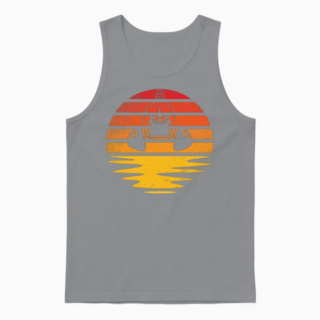 Body Building Retro Unisex Tank Top in Sport Grey