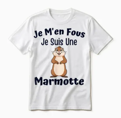Je M'en Fous Je Suis Un Marmot | Cute Colorful T-Shirt Gift Unisex T-Shirt - White