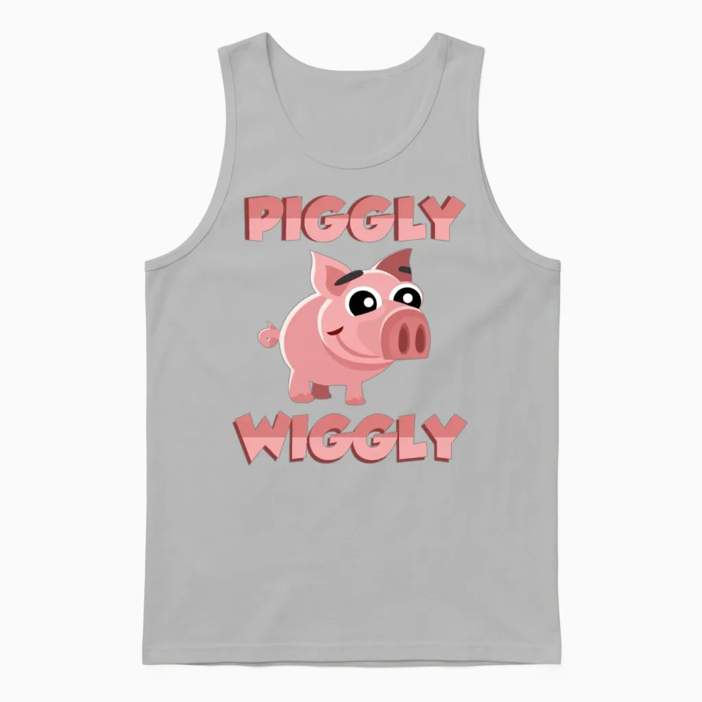 Funny Pig Piggly Wiggly Farm & Country Unisex Tank Top in Ash