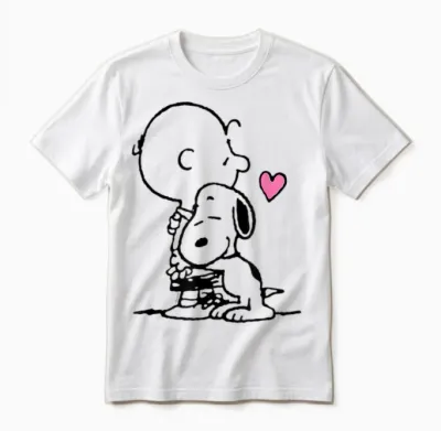 Snoopy Charlie Hug Unisex T-Shirt - White