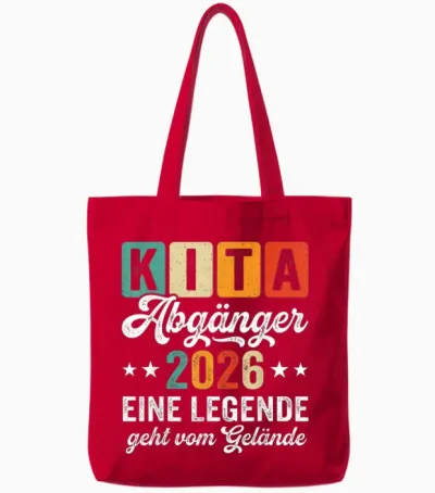 Kita Abgänger 2026 Eine Legende Geht Vom Gelände Retro Junge Tote Bags - Red